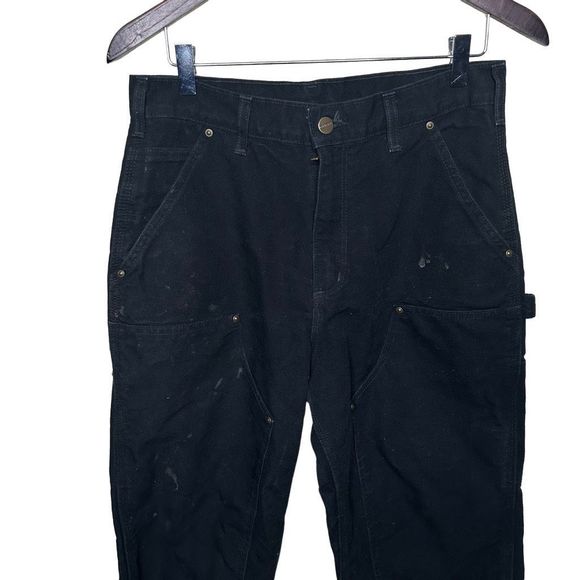 Carhartt Double Knee Riveted Work Pants Men’s 30x32 Black Duck Canvas - Picture 2 of 7